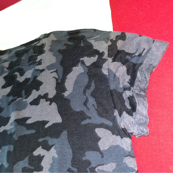 prAna CAMO Black Gray Shirt Rolled sleeves women 2xl Cozy-Up Pullover Casual Top - Picture 11 of 11